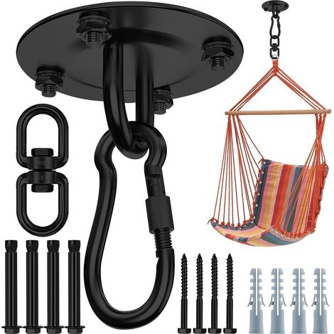 Heavy-duty 360° rotating swing hangers, heavy-duty hooks for hanging, swivel hammock hooks made of 304 stainless steel, swing hook with a 400 kg capacity (1/5)