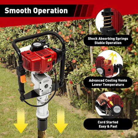 T-Post Driver Fence Marteau de ferme, 52 CC Monocylindre alimenté par gaz Pôle portable à pôle en T Driver Fence Farm Push Batterie Kit de moteur à gaz (1/5)