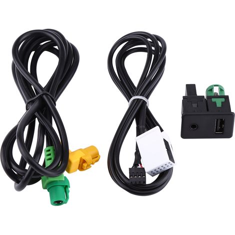 Prise USB AUX avec faisceau et adaptateur pour BMW Série 3 5 E87 E90 E91 E92 X5 X6 (1/5)