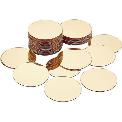 50 mini carreaux de miroir acrylique, autocollants ronds plats de 5 cm (2 pouces) pour mosaïque (1/5)