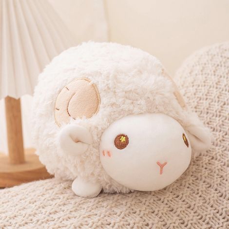 Mouton En Peluche - Jouet En Peluche Pour Enfants - Oreiller Décoratif Pour Chambre D'enfant - Blanc - 23 x 10 x 5 cm - 1 Pièce (1/5)