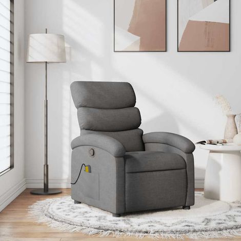 Massagesessel Dunkelgrau Stoff