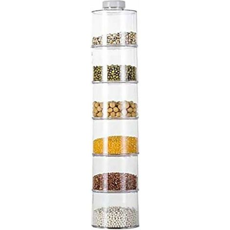 Boîte À Épices - Empilable Transparente En Polystyrène Alimentaire - Pour Cuisine Intérieure - Lot De 6 (1/5)