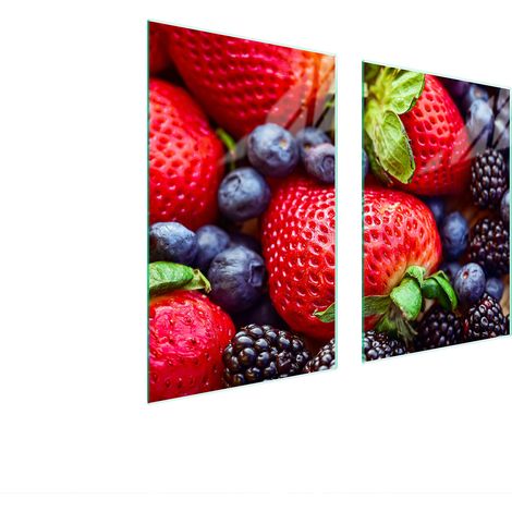 PIASTRA PROTETTIVA IN VETRO PER CUCINA 65x52 FRAGOLE (1/5)