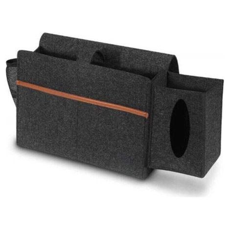 Bedside Organizer, Bed Storage Basket, Removable Tissue Box Felt Storage Bag (1/4)