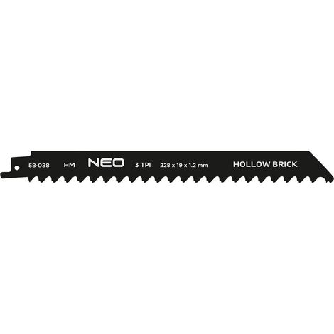 Stichsägeblatt neo-tools jigsaw blade Hartmetall 228 mm 3 TPI
