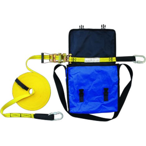 Ligne de vie horizontale - sangle réglable 20m - mousquetons et sac - LEVAC - 3806A