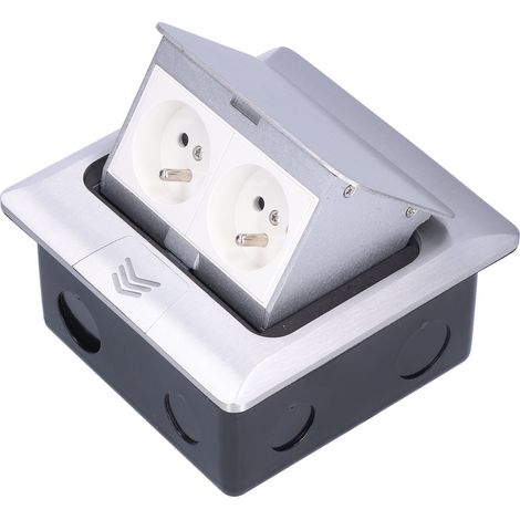 Boîte de sol étanche en alliage d'aluminium pour prises électriques 2 voies 250V J28