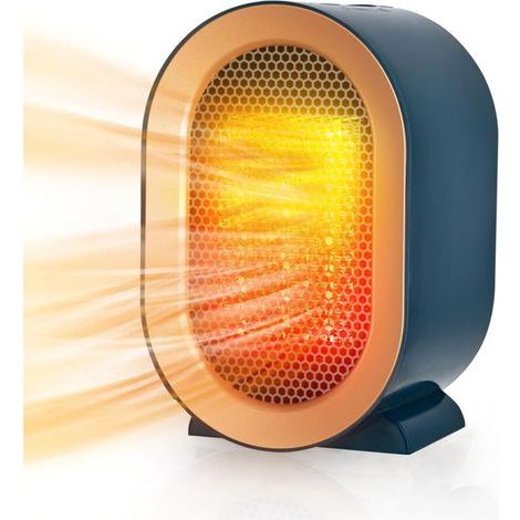 Chauffage d'appoint, mini radiateur soufflant en céramique, radiateur électrique 800/1200 W, protection contre la surchauffe et anti-basculement, 2 modes de chauffage, salle de bain, bureau à domicile (1/5)