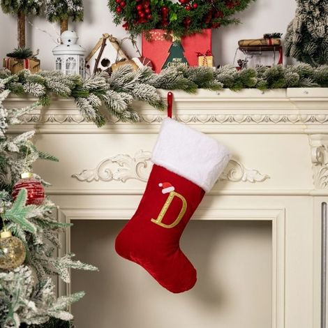 Alphabet en velours pour décoration de Noël, fournitures de bricolage, style D (1/5)