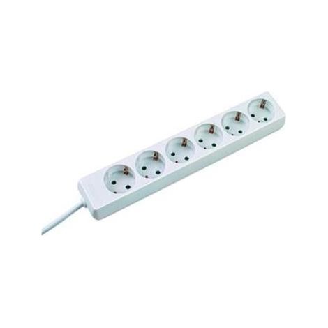 Brennenstuhl Steckdosenleiste Mehrfachsteckdose Steckerleiste 6 Steckdosen diagonal Kinderschutz 250 V 3680 W 1500 mm Kabel Kunststoff Weiß (1/5)