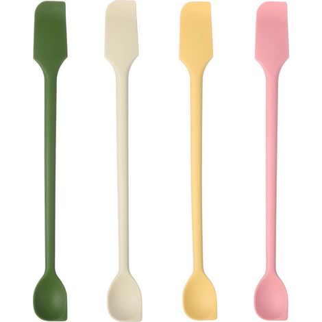 4er Set Mini Silikonspatel, doppelseitig, für Küche & Kosmetik