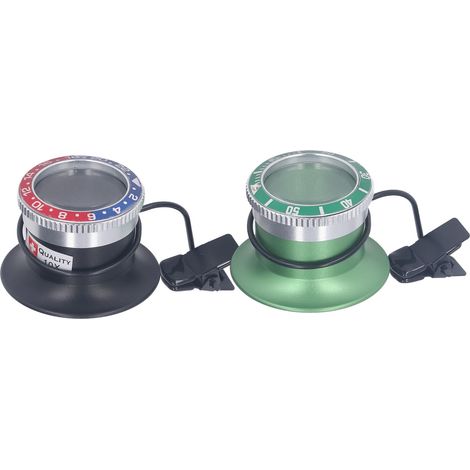 Ensemble de 2 loupes métalliques grossissantes 10x pour la réparation de montres, masque pour les yeux et outils de réparation d'horloges/montres avec clip. (1/5)