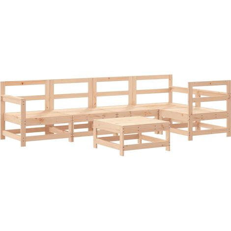 Maison Exclusive - Juego de muebles de jardín 6 piezas madera mac (1/5)