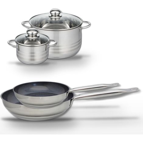 Lot de 2 Poêles 24/28cm et 2 Faitouts 14/24cm Elo Profi Therm Platinum (1/5)