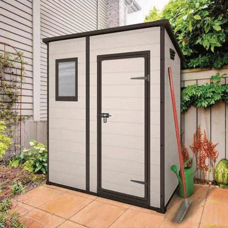 CASETTA KETER MANOR PENT EFFETTO LEGNO BEIGE CM. 183X111X200H (1/3)
