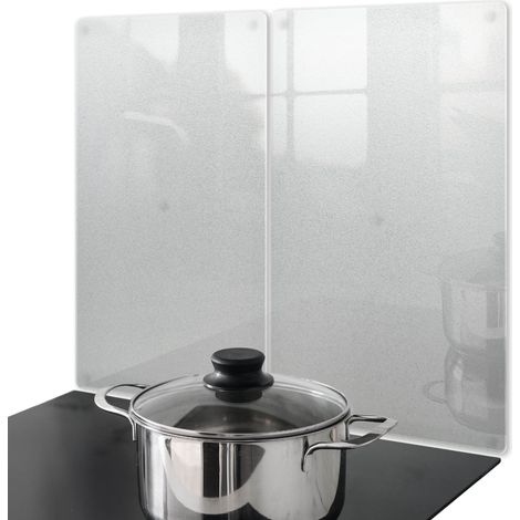 Crédence de cuisine en verre trempé dépoli pour protection plaque induction et cuisinière résistante chaleur graisse facile à nettoyer 2x30x52 cm (1/5)