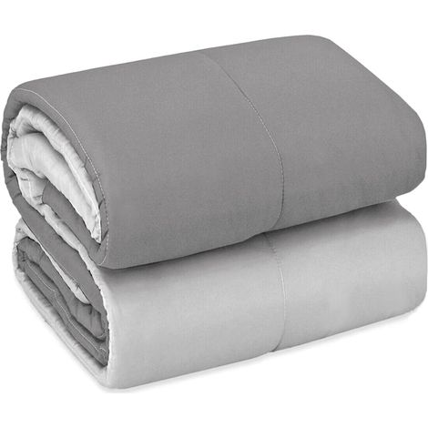 Colcha Individual Doble Faz Acolchada de Invierno 170x260cm Hecha en Italia  Color: Gris