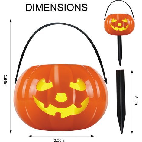 Lampe solaire - Lanterne Solaire Citrouille LED - Décoration Halloween (1/4)