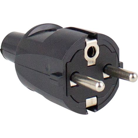 PVC Stecker schw. doppelter Schutzkontakt 1,5mm² IP20