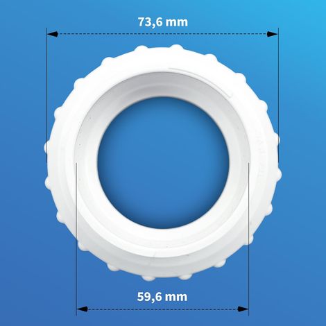 AQUADE Raccord 50 mm droit avec écrou à serrage pour pompe dans chauffe-eau Whirlpool – Raccord PVC 1,5" (63 mm), embout de 50 mm, adapté aux systèmes UV, pompes et ventilateurs (1/4)
