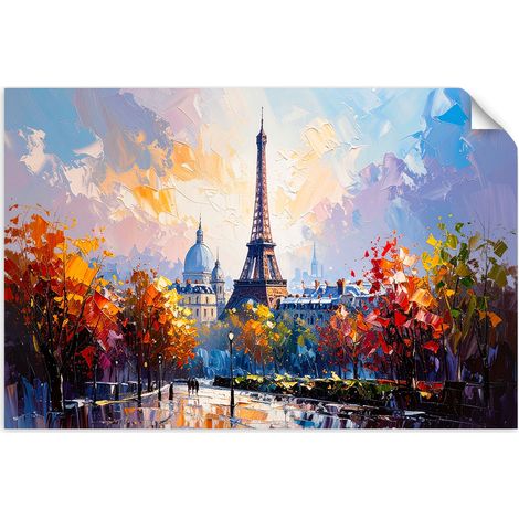 Poster autocollant La tour Eiffel à Paris comme dans un tableau 150x100 (1/3)