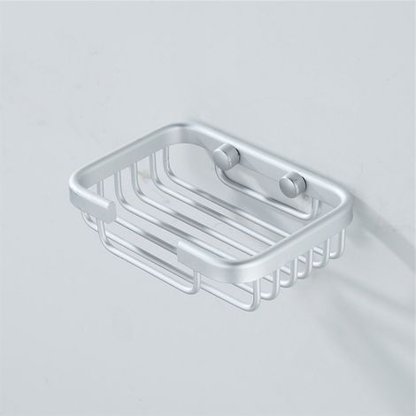 Seifenschale aus Aluminium, wandmontierter, selbstentleerender Seifenhalter für Bad und Küche (1/5)