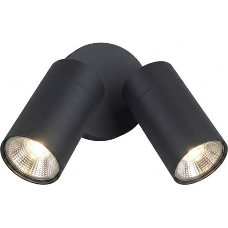 Applique murale moderne top light oslo 2 ga gu10 led ip65, orientable, en aluminium et verre (1/5)