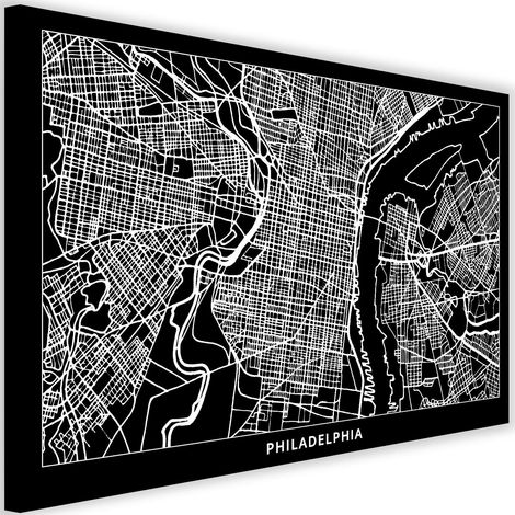 Tableau sur toile Plan de ville de Philadelphie 90x60 (1/5)