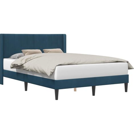 Maison Exclusive - Struttura del letto con testiera Blu 140 x 190 cm Velluto