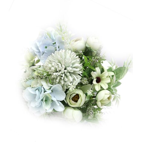 Boule de fleurs artificielles en soie, détails réalistes, longue durée, idéale pour la photographie (vert). (1/5)
