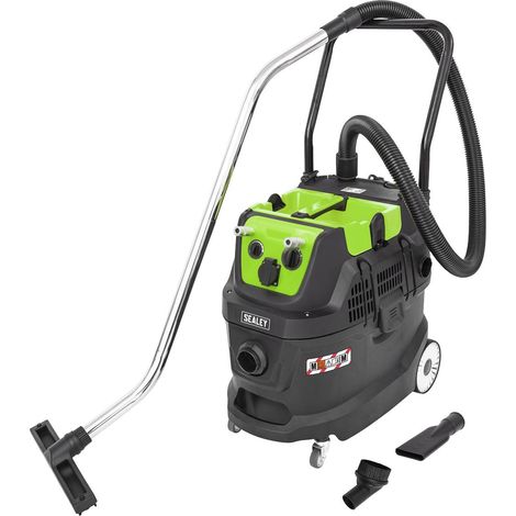 Sealey PC400MA Dust-Free Wet & Dry Industrial Vacuum Cleaner 40L Plastic Drum M Class Filtration Self-Clean
