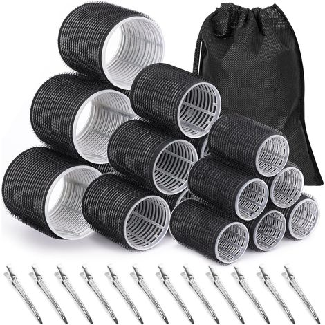 Lot de 30 Rouleaux Cheveux, 15 Rouleaux + 15 Pinces, Complet, Rapide, Robuste, Sans Chaleur, DIY (1/5)