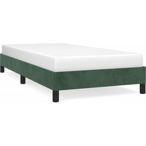 Lit simple,Lit adulte,Cadre de lit sans matelas vert foncé 90x190 cm velours CFW7112865 (1/5)