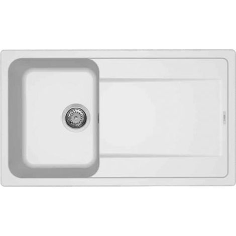 Lavello da incasso in composito granitek 86x50 cm 1 vasca + gocciolatoio reversibile - Colore: bianco - Modello: Life (1/2)