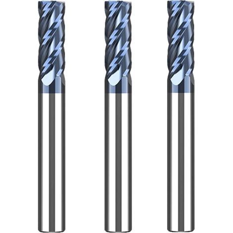 3 Pièces Fraise Carbure 6mm, 4 dents CNC Fraise en bout AlTiN Noir VHM Pour Métal Bois Acrylique Plastique (1/4)