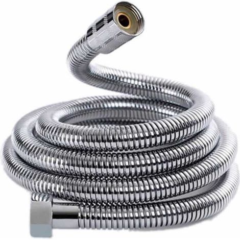 3m Shower Hose, Stainless Steel Replacement Shower Tube Extra Long Shower Hose with Washer, Chrome Plated (1/3)