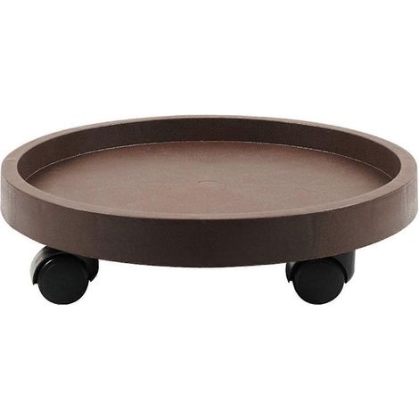 Plateau de plantation rond et épais avec roulettes, base mobile et résistante pour grands pots de fleurs, 1 couleur café 220 (1/5)