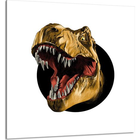 GLASPLATTE FÜR KÜCHE 60x65 Dinosaurier