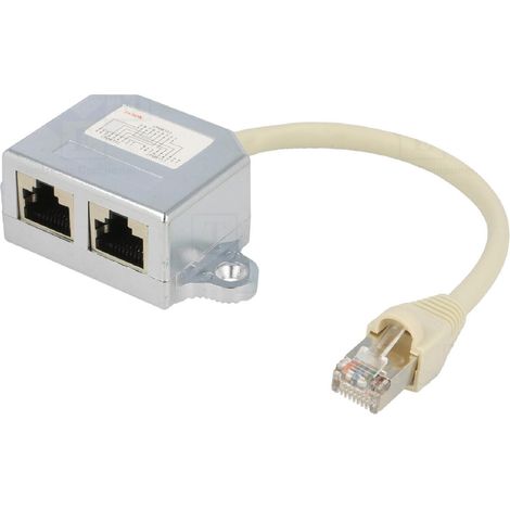 Adaptateur en T RJ45 1-1 parallele 15cm - Blanc