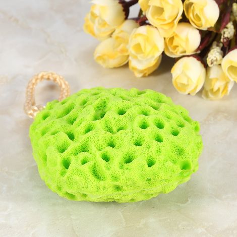 Boule de gommage exfoliante pour la douche - Éponge nettoyante douce pour le corps en 4 coloris (Vert) (1/4)