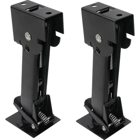 Martinetti stabilizzatori per rimorchi, altezza regolabile, acciaio al carbonio resistente, colore nero (1/2)