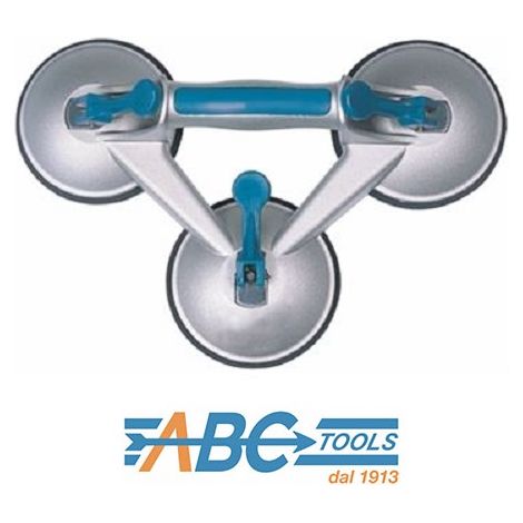 ABC VENTOSA PER VETRI GOMMA TIPO 3 VENTOSE D. 120 mm LEVA PER BLOCCAGGIO C6140/3 (1/2)
