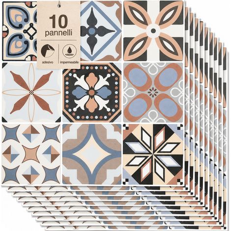 Set 10 Pannelli Adesivi Piastrelle per Muro Parete 30.5 cm Decorazione Mosaico (1/5)
