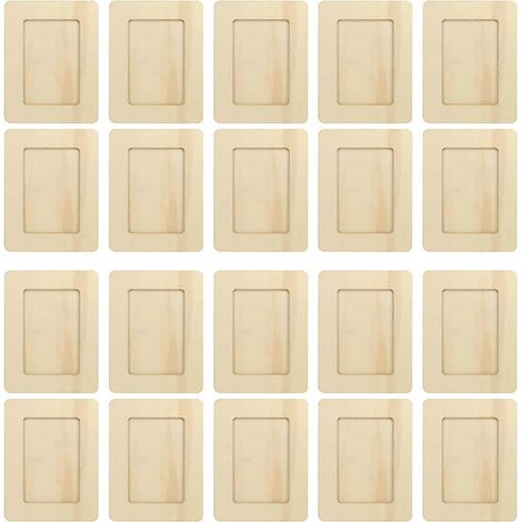Lot de 20 cadres photo en bois brut pour photos de 15 cm (6 pouces) kit de cadres photo à poser pour cartes postales à monter soi-même (1/5)