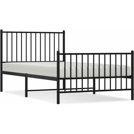 Maison Exclusive - Cadre de lit métal sans matelas avec pied de lit noir 100x190cm (1/5)