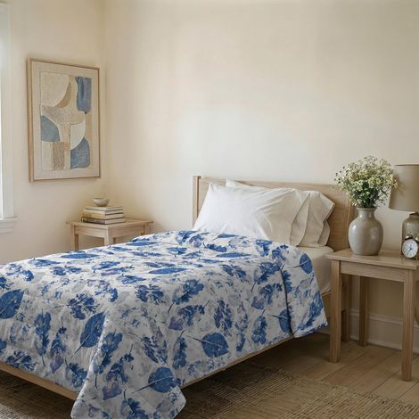 Couvre-lit matelassé d’été en Microfibre Douce imprimée – Couette Printemps-été mi-Saison – Foglie, Simple 160x240 cm (1/5)