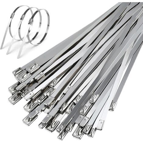 50 Pieces Attaches de Câble Robustes 500×4.6mm Collier de Serrage Inox Serre Cable Autobloquante pour Enroulement D'échappement Câbles Groupés Entretenir les Auvents et les Clôtures (1/5)