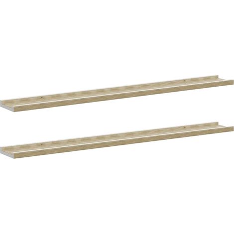 Maison Exclusive - Wandregale 2 Stk. Weiß und Sonoma-Eiche 100x9x
