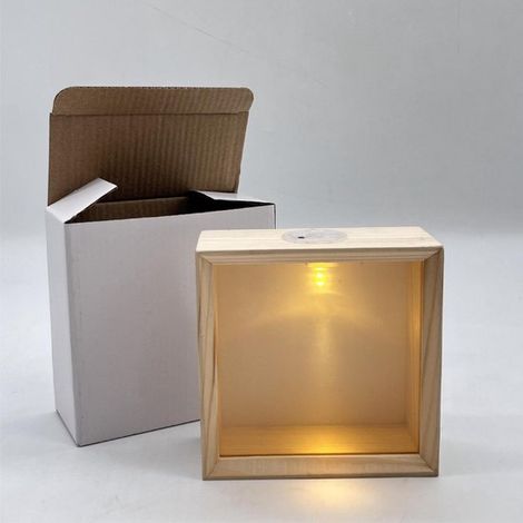 Stehender Bilderrahmen mit Beleuchtung，LED-Beleuchtung，transparentem Acrylrahmen，dreidimensionalem Holzrahmen，kleiner Nachttischlampe (1/4)